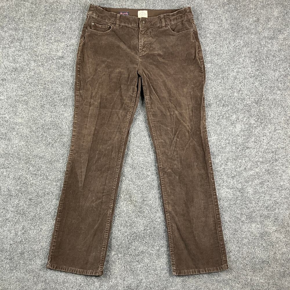 St. John's Bay Jeans‎ Women's 14 Brown Straight Leg Corduroy Stretch Casual